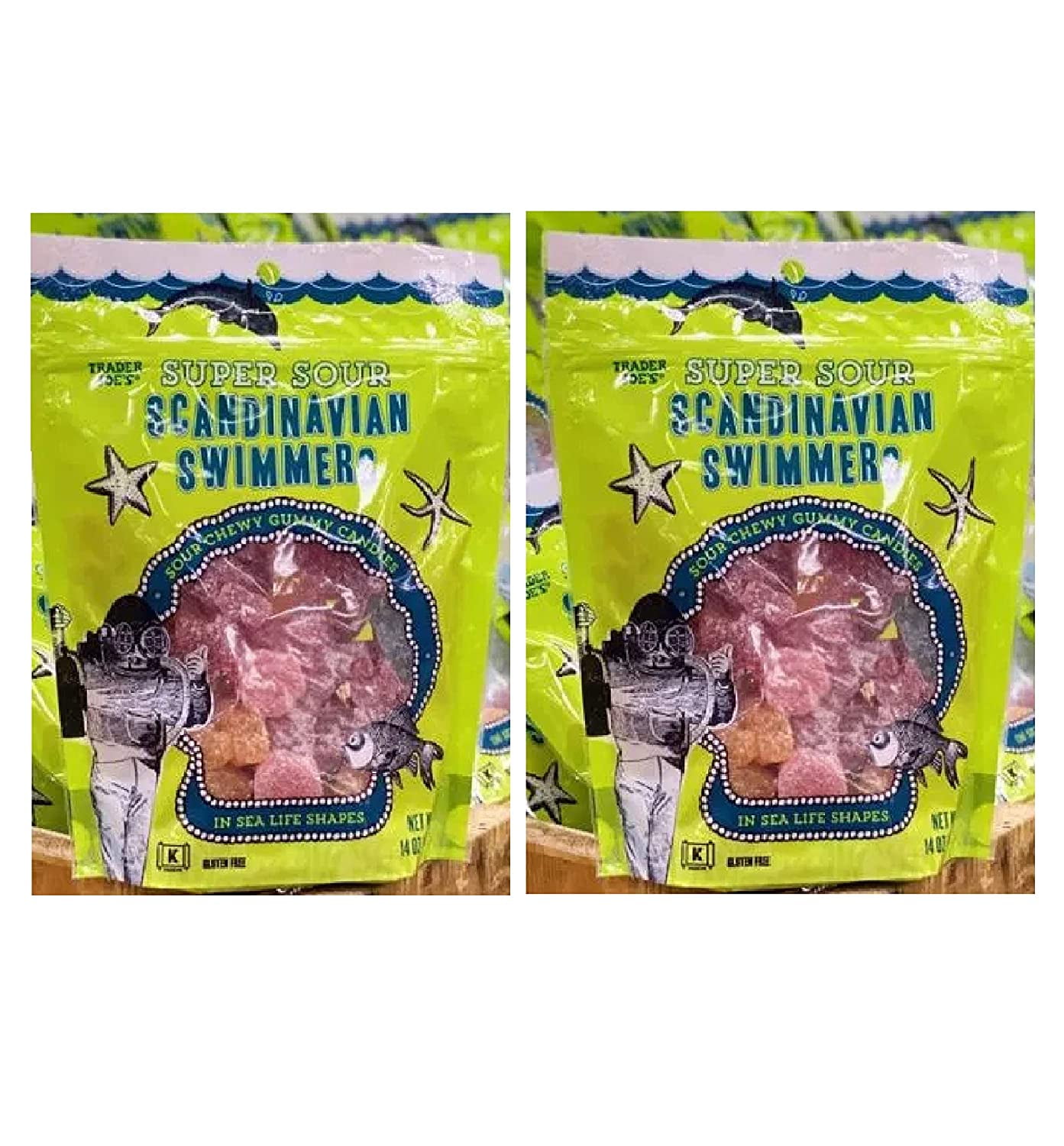 Super Sour Scandinavian Swimmers 2 PACK (total of 28 oz) 14 oz Gluten