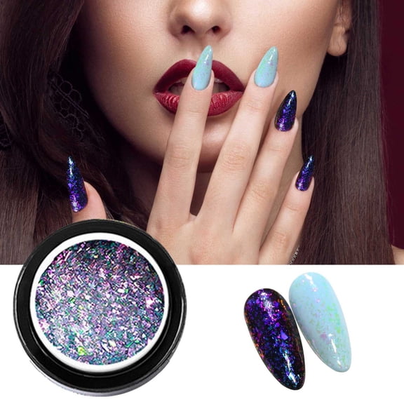 Super Sparkle Iridescent Powder #01 - Sparkle Flashing Powder Top Coat Gel, Colorful Super Shine Nail Art Sealer, Nail Powder Easter Mother'S Day Nail Makeup Organizers