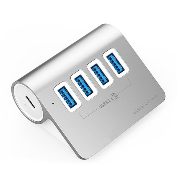 Super Speed 10Gbps 4Port USB 3.2 Hubs , USB Splitter Aluminum Designs 5V3A Power Supply for Multiple Devices Computers