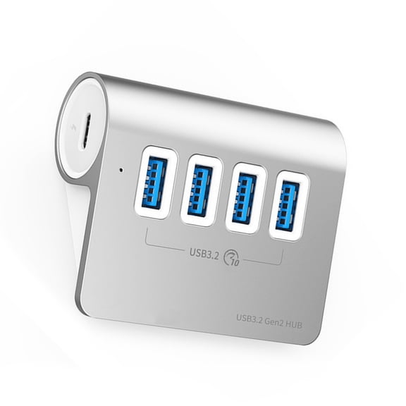 Super Speed 10Gbps 4Port USB 3.2 Hubs , USB Splitter Aluminum Designs 5V3A Power Supply for Multiple Devices Computers