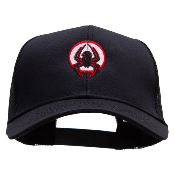 Super Spider Embroidered Solid Cotton Prostyle Twill Mesh Cap - Black OSFM