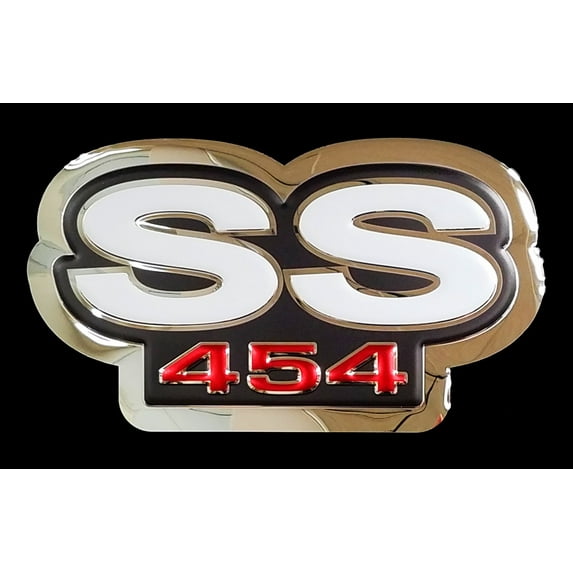 Super Sport SS 454 Badge Stainless Steel Wall Hanging Sign - White/Chrome : 10" x 17"