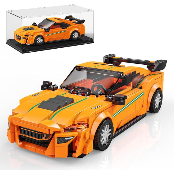 Super Sports Car Building Block Set with Display Case, Speed Racing Car Building Toys, Collectible Model Cars Kits Gift for Technic Cars Lovers 6 (311PCS)