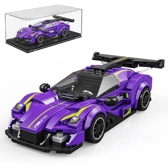 Super Sports Car Building Block Set with Display Case, Speed Racing Car Building Toys, Collectible Model Cars Kits Gift for Technic Cars Lovers 6 (316PCS)