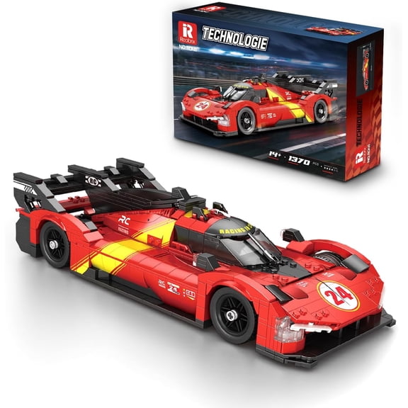 1:16 Le Mans Style Supercar Building Set, Motorsport Racing Car Model Kit, DIY Assembly Brick Model for Home Office Display & Adult Collection, 1370 Pieces