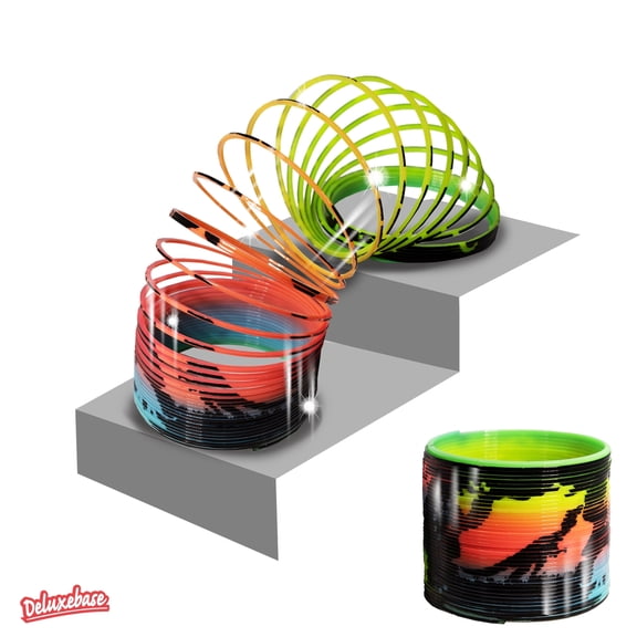 Super Spring Dino by Deluxebase – 2.5" Jurassic Dinosaur Rainbow Spring & Fidget Toy for Kids