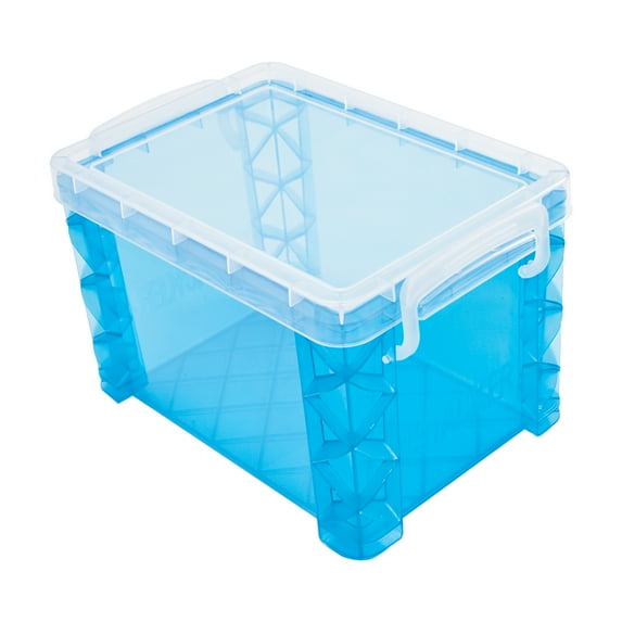Super Stacker 4x6 Blue Plastic Storage Box with Secure Lid and Handles ...
