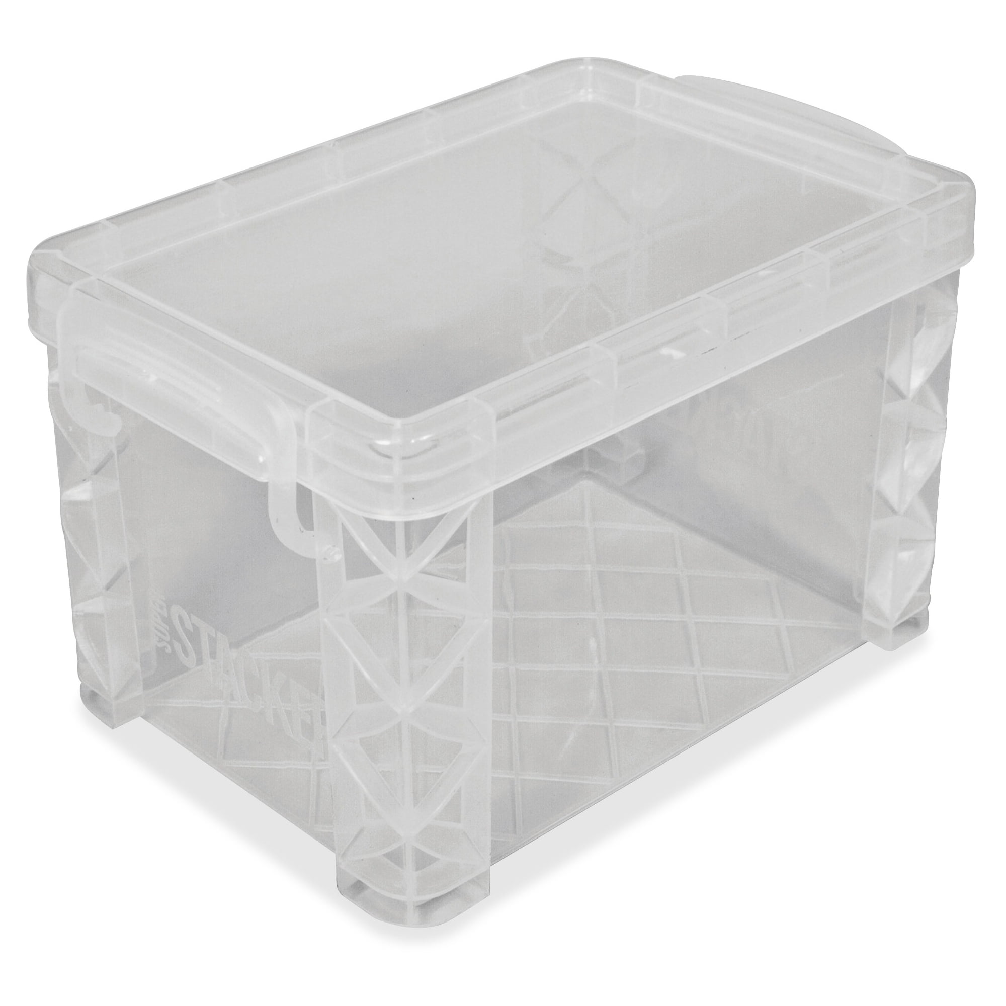 Super Stacker Plastic Storage Container With Built In Handles And