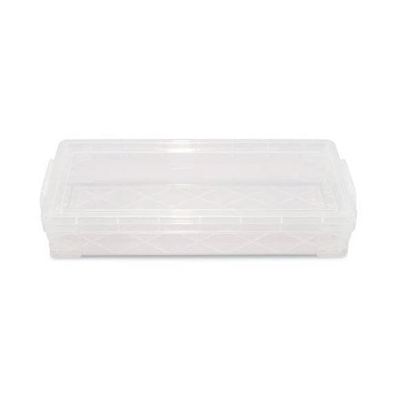 Super Stacker Pencil Box, Plastic, 8.25 x 3.75 x 1.5, Clear | Bundle of 10 Each
