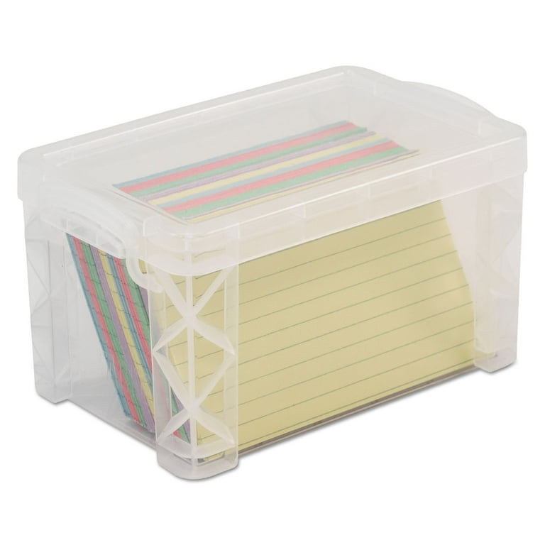 Super Stacker Storage Boxes, Holds 400 3 x 5 Cards, 6.25 x 3.88 x 3.5, Plastic, Clear Super Stacker Storage Boxes, Holds 400 3 x 5 Cards, 6.25 x 3.88 x 3.5, Plastic, Clear