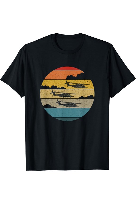 Super Stallion Retro Sunset Helicopter CH53 Super Stallion T-Shirt, Unisex T-Shirt
