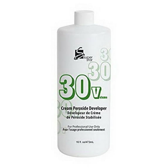 Super Star 30 Volumes Hair Cream Peroxide Developer, Hair Color Developer, 16 Oz, 6 Pack