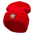 thumbnail image 1 of Super Star Embroidered 12 Inch Long Knitted Beanie - Red OSFM, 1 of 5