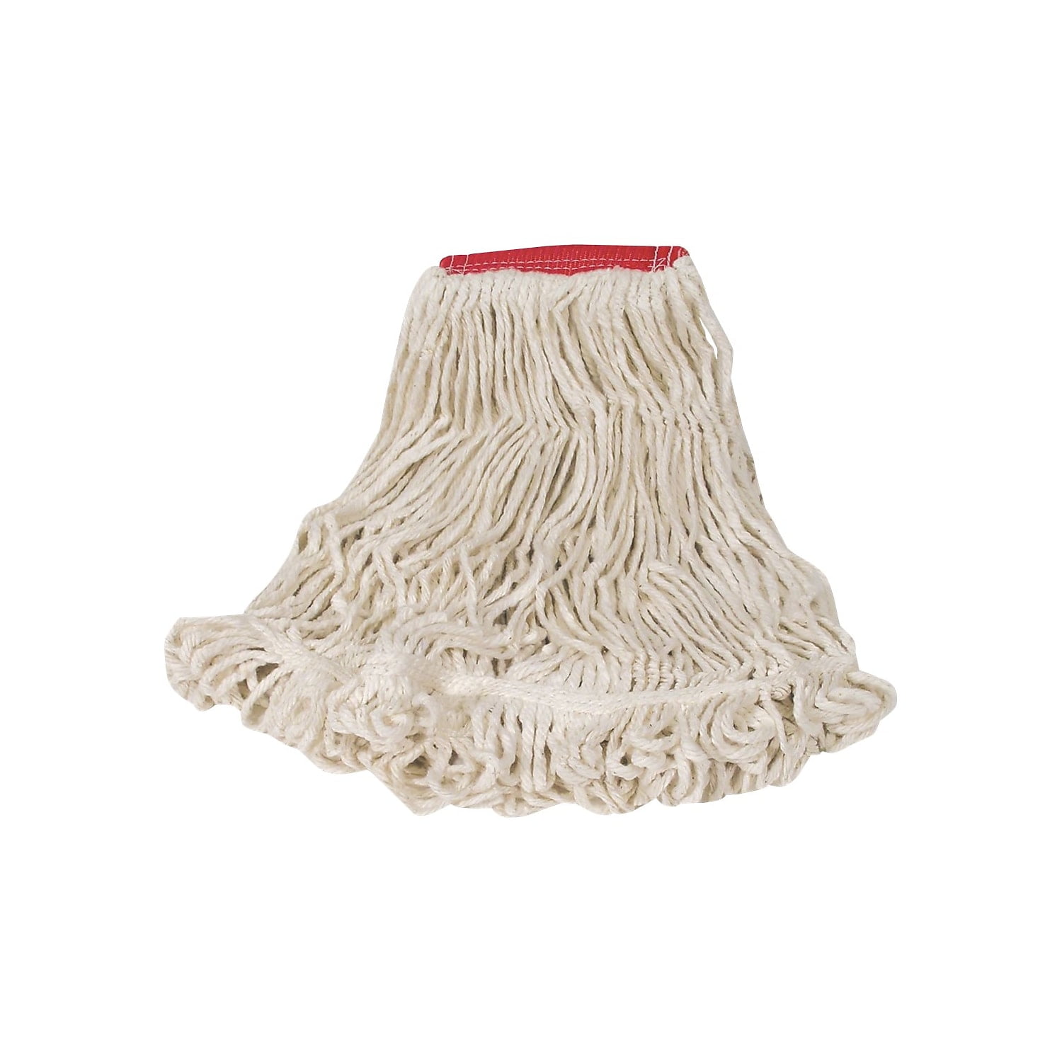 Large White Cotton Synthetic Blend Looped-End Wet Mop Head