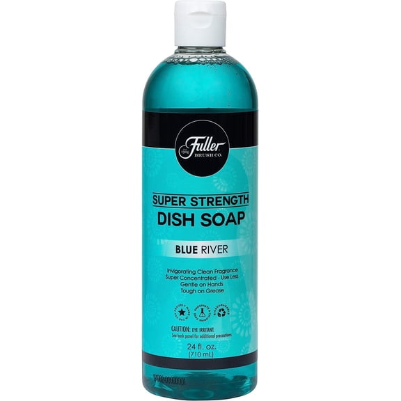 Super Strength Dish Soap Blue River Ultra Concentrated Formula Cuts Grease Fast, Clean Dishes, Glassware, Silverware, Pots, Pans & Surfaces (Pack of 1)