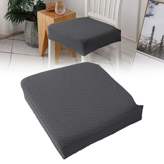 Super Stretch Individual Seat Cushion Covers Couch Cushion Covers Slipcover Sets Sofa Covers Thick Jacquard Textured Frabic (1 Piece Chair Cushion Cover, Black)