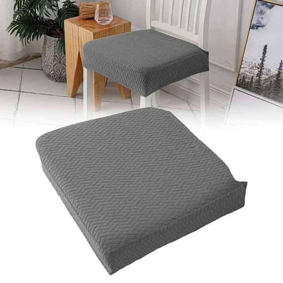 Super Stretch Individual Seat Cushion Covers Couch Cushion Covers Slipcover Sets Sofa Covers Thick Jacquard Textured Frabic (1 Piece Chair Cushion Cover, Dark Gray)