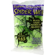 Fun World Spider Web Super Stretch Halloween Decoration Glows in Black Light 13 ft Long, Covers Up to 165 Sq Ft Indoor & Outdoor Use