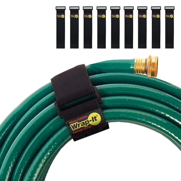Super-Stretch Wrap-It Storage Straps - 18" (9 Pack) - Elastic Hook and Loop Cinch Straps - Extension Cord Organizer, Hose and Cables Straps