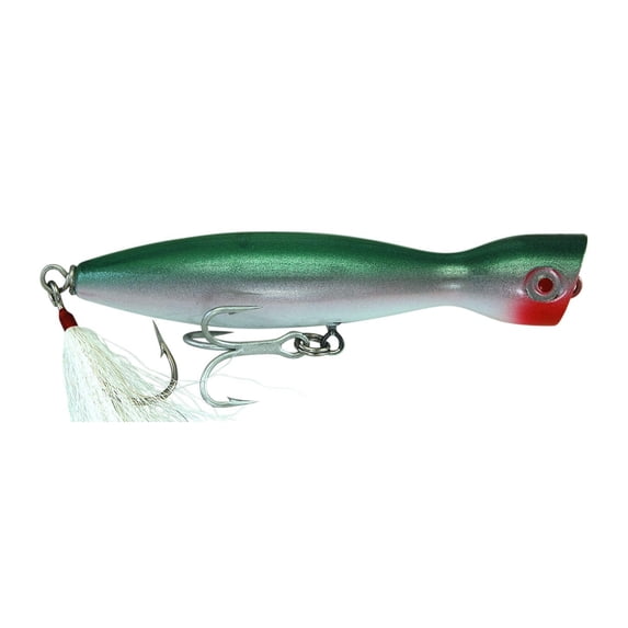 Super Strike Little Neck Popper, "Floating", 2-1/4oz, Green/White