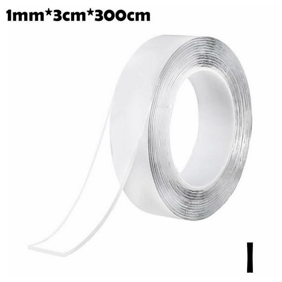 Super Strong Double Sided Tape with PU Gel - Washable and Reusable, Waterproof, Easy to Remove, Ideal for Kitchen and Bathroom