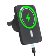 Super Strong Magsafe Car Mount with 15W Fast Wireless Charging,360°Adjustable Magnetic Wireless Car Charger, Air Vent Phone Holder Car Mount,Black