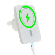 Super Strong Magsafe Car Mount with 15W Fast Wireless Charging,360°Adjustable Magnetic Wireless Car Charger, Air Vent Phone Holder Car Mount,White