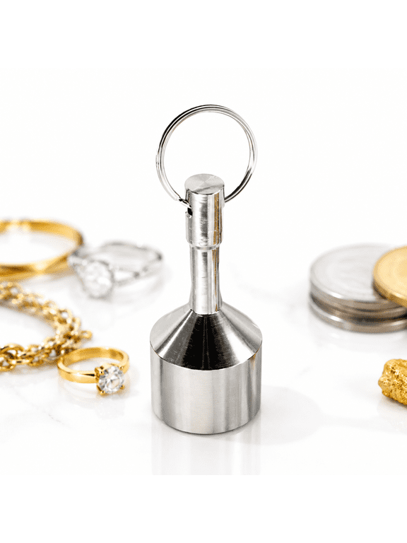 Super Strong N52 Neodymium Keychain Magnet Tester, Portable Pocket Jewelry Authenticator Tool for Gold, Sterling Silver, Coins & All Precious Metals, Quick Fake Plated Jewelry