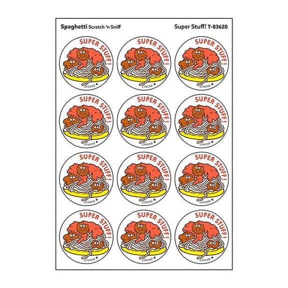 Super Stuff Spaghetti Scented Stickers - 24 Count - Pack of 6