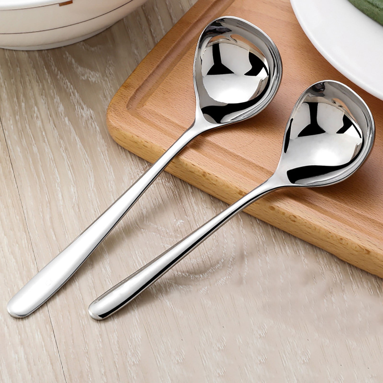 Super Sturdy Ergonomic Soup Spoon Long Handled Stainless Steel Soup