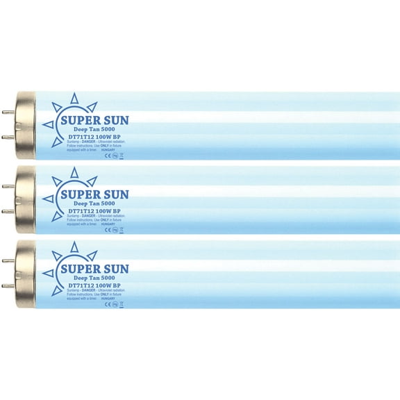 Super Sun Deep Tan 5000 F71T12 100-120W Bipin Tanning Lamps 8 Pack