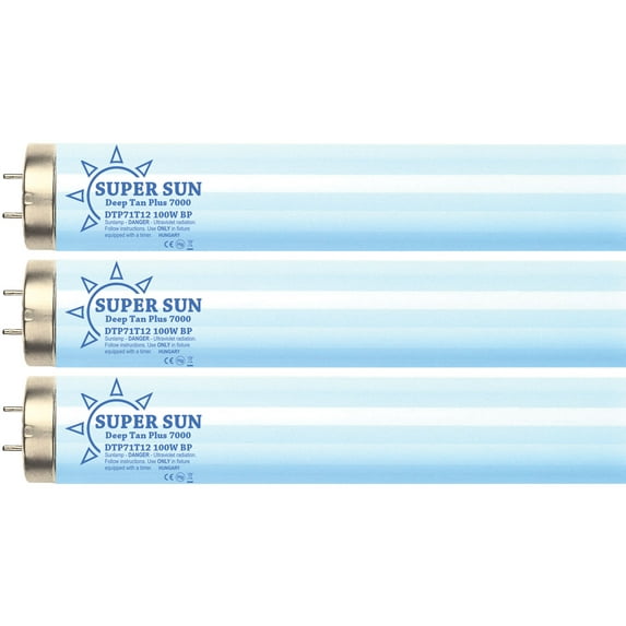 Super Sun Deep Tan Plus 7000 F71T12 100-120W Bipin Tanning Lamps 20 Pack