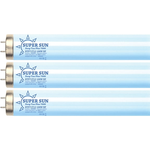Super Sun Deep Tan Plus 7000 F71T12 100-120W Bipin Tanning Lamps 8 Pack
