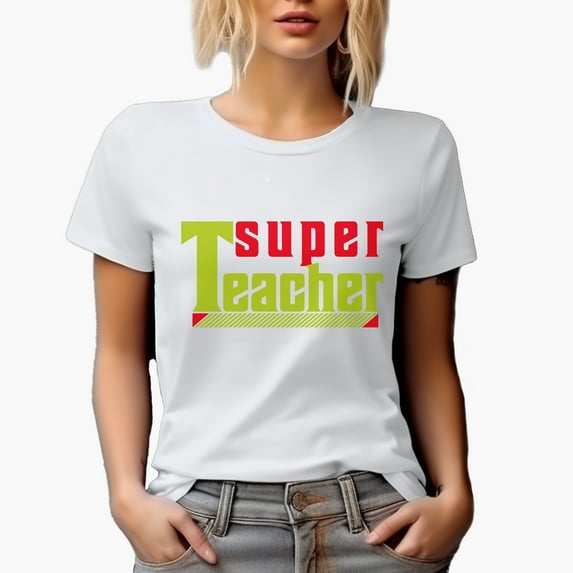 Super Teacher, White T-Shirt, XL