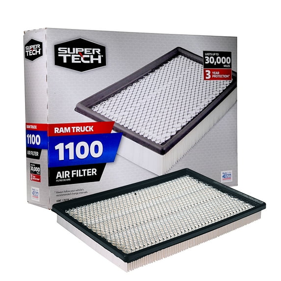 Super Tech 1100 Engine Air Filter, Replacement Filter for Chrysler or Ram Truck Fits select: 2013-2018 RAM 1500, 2002-2012 DODGE RAM 1500