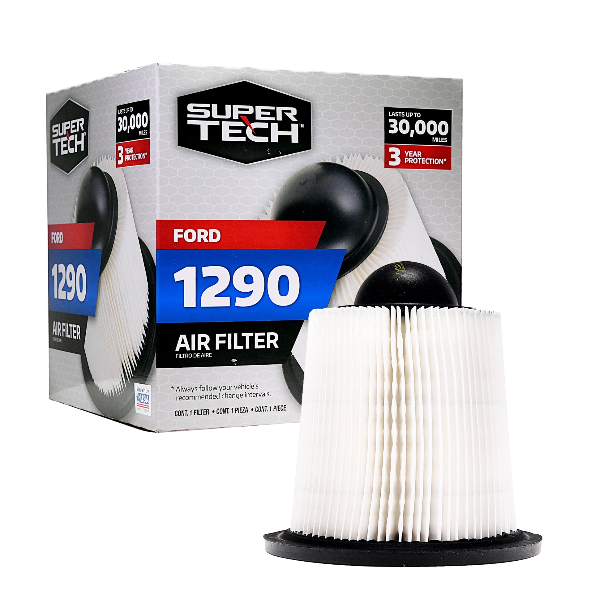 Super Tech 1290 Engine Air Filter, Replacement Filter for Ford Fits select: 1996-2004 FORD MUSTANG, 1994 FORD MUSTANG GT
