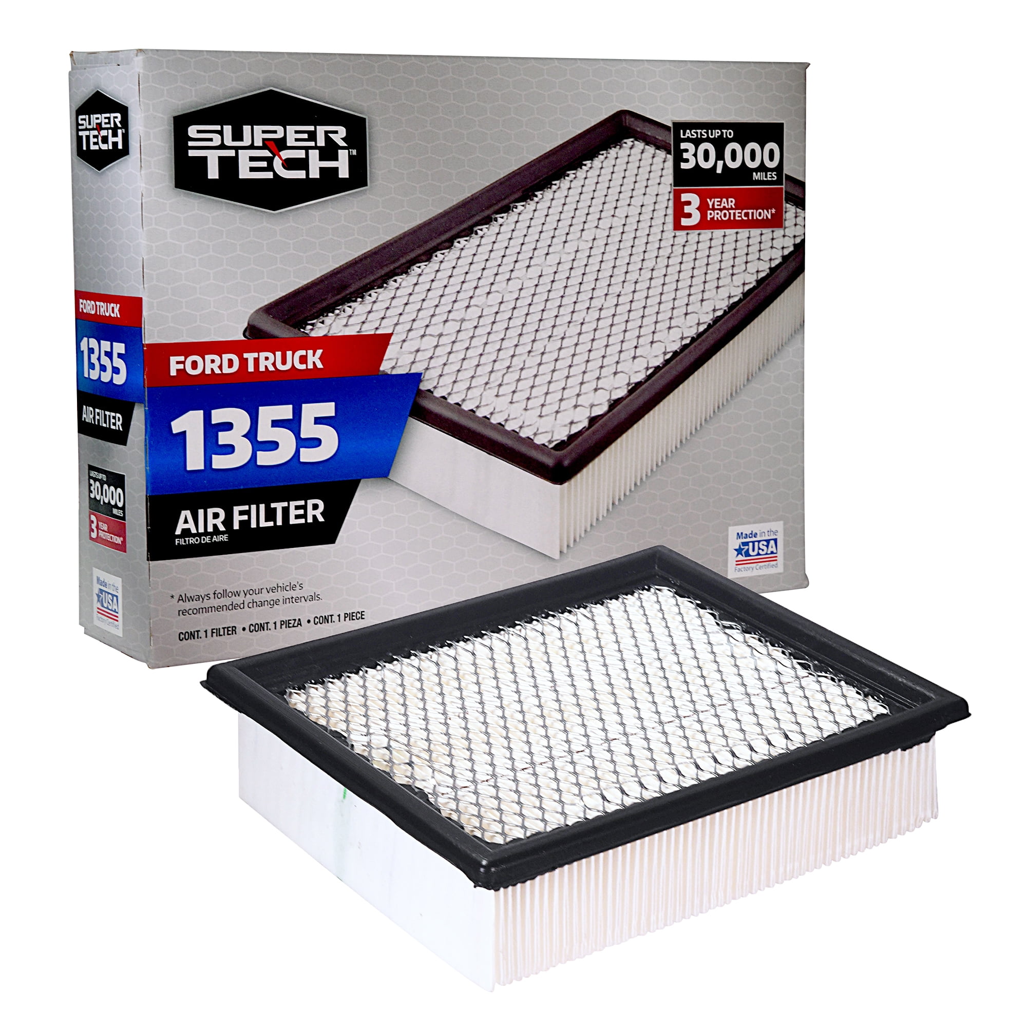 Super Tech 1355 Engine Air Filter, Replacement Filter for Ford or Ford