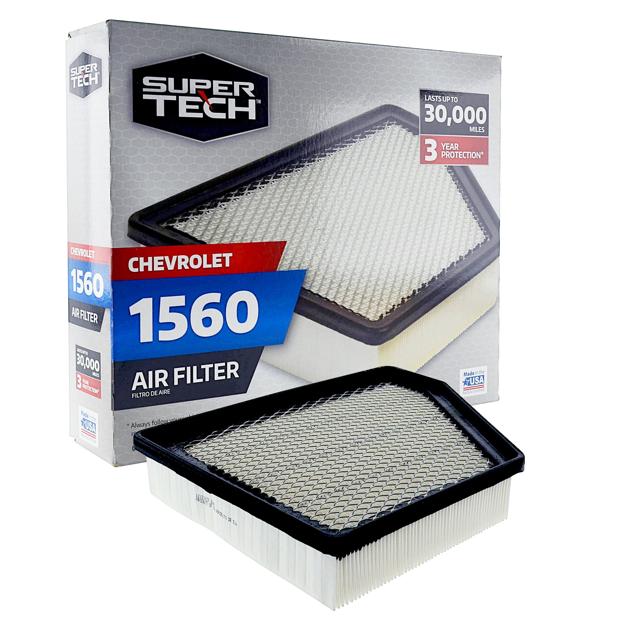 Super Tech 1560 Engine Air Filter Replacement Filter for GM or