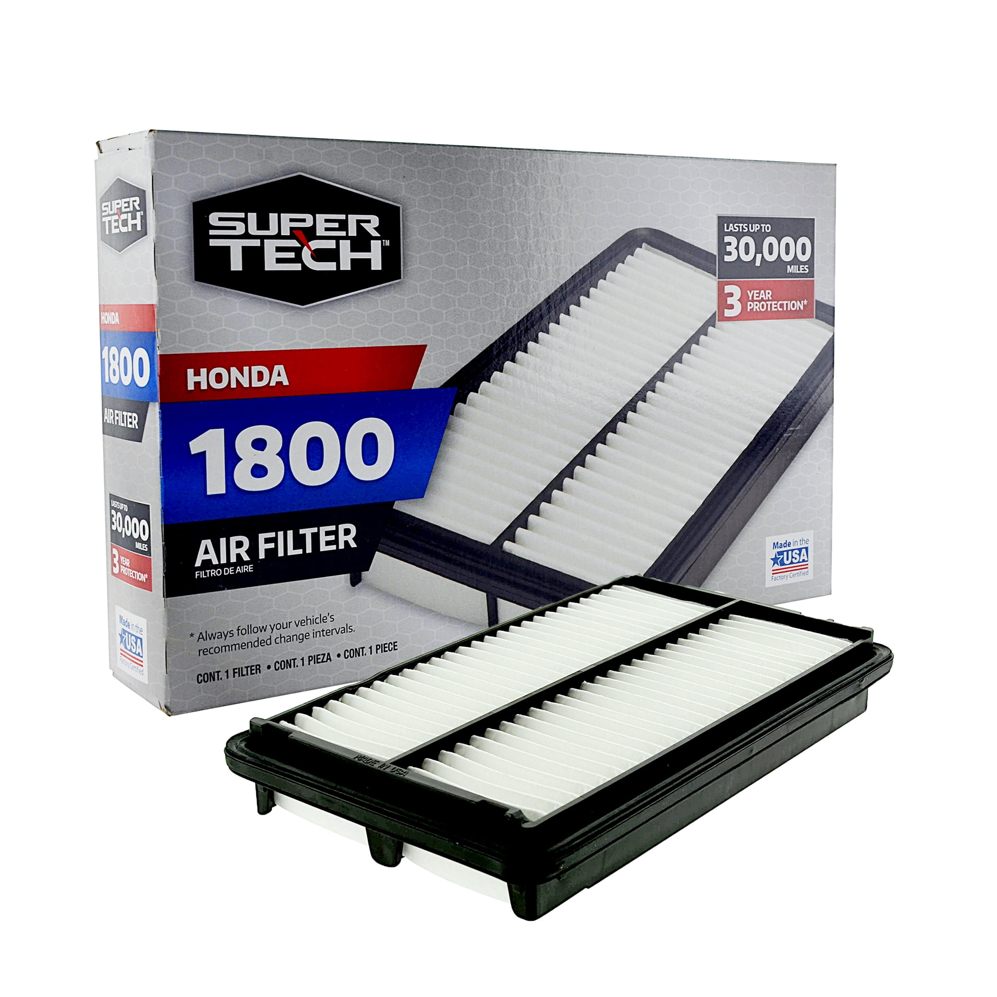 Super Tech 1800 Engine Air Filter, Replacement Filter for Honda Fits select: 1998-2002 HONDA ACCORD