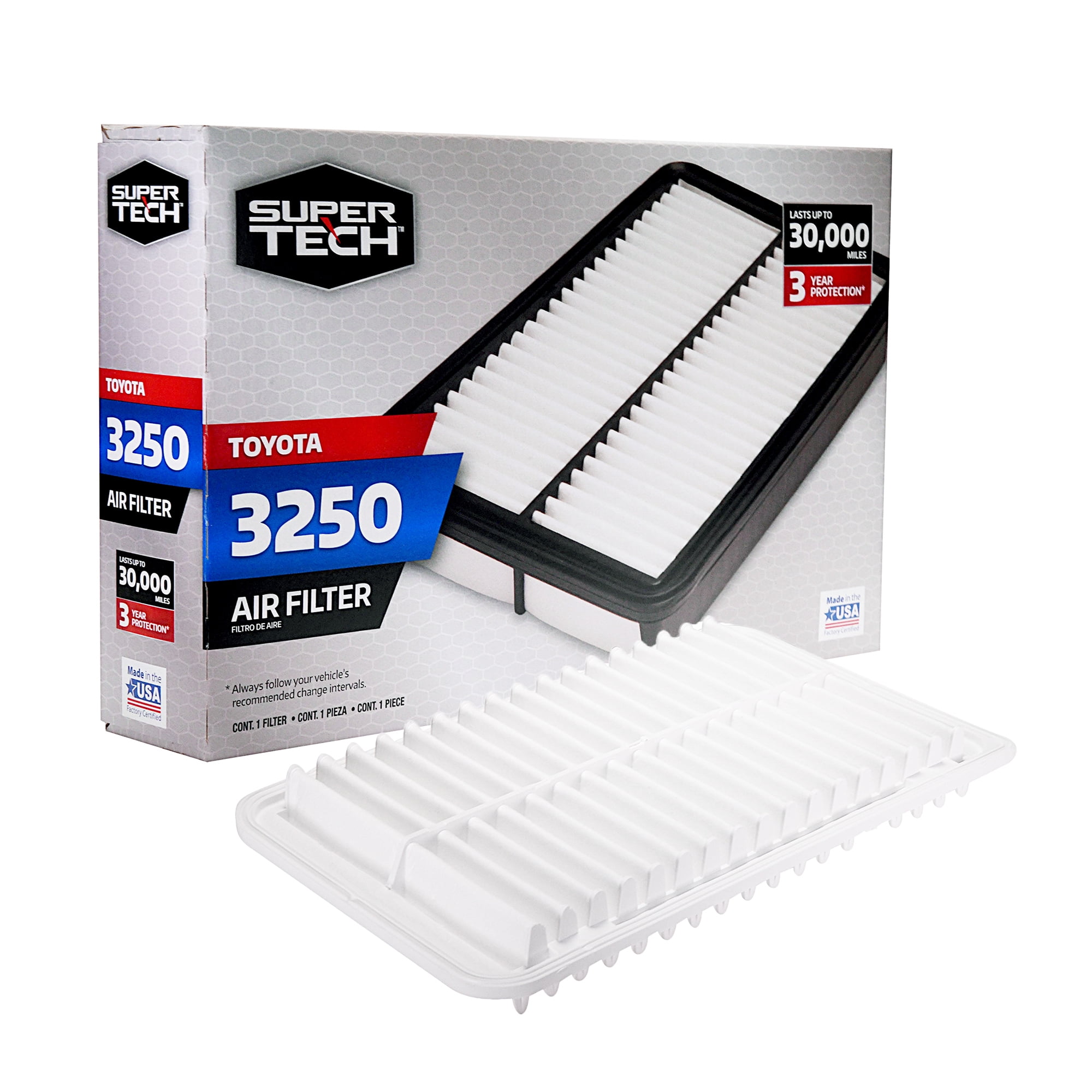 Super Tech 3250 Engine Air Filter, Replacement Filter for Toyota Fits