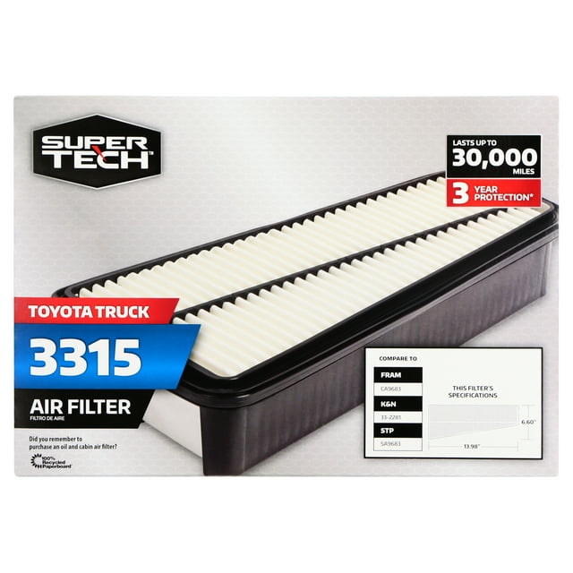 Super Tech 3315 Engine Air Filter, Replacement Filter for Toyota or