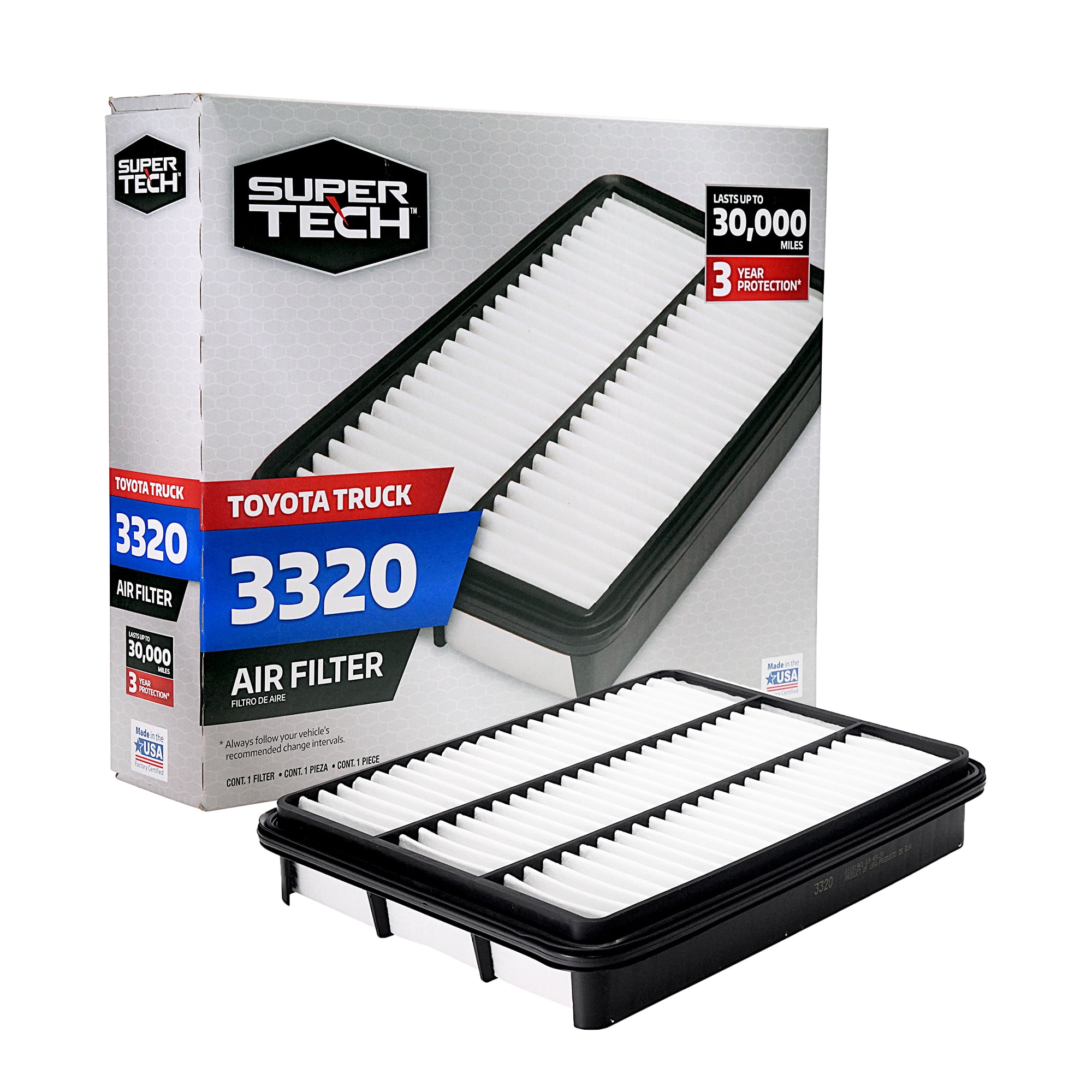 Super Tech 3320 Engine Air Filter, Replacement Filter for Toyota or Toyota Truck Fits select: 2000-2006 TOYOTA TUNDRA, 2001-2007 TOYOTA SEQUOIA