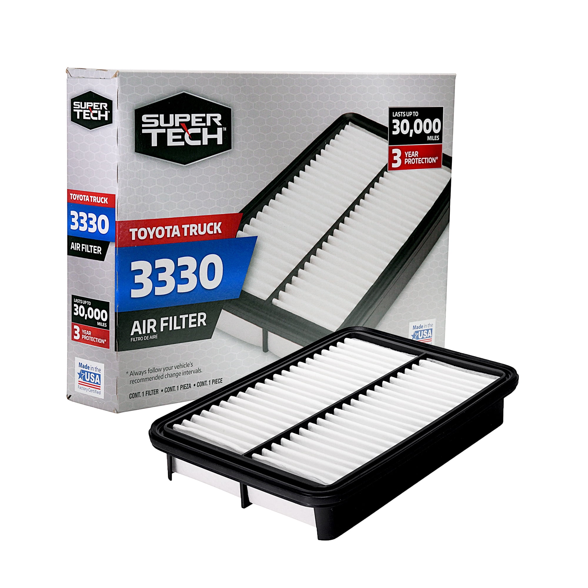 Super Tech 3330 Engine Air Filter, Replacement Filter for Toyota or Toyota Truck Fits select: 1989-1995 TOYOTA PICKUP, 1995-2004 TOYOTA TACOMA