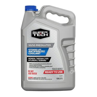 Super Tech 50/50 Antifreeze/Coolant for Honda/Nissan/Kia/Hyundai/Subaru Automobiles and Light Trucks