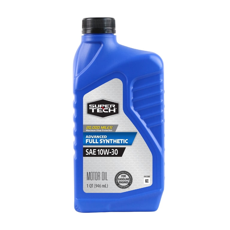 Super Tech Full Synthetic Motor Oil SAE 10W-30 1 Quart for