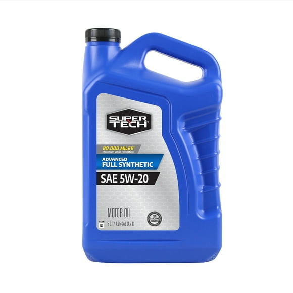 Super Tech Advanced Full Synthetic Motor Oil SAE 5W-20, 5 Quarts