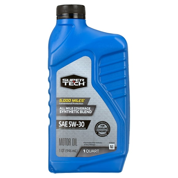Super Tech All Mileage Synthetic Blend Motor Oil SAE 5W-30, 1 Quart