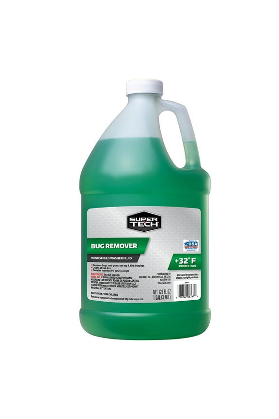 Bug Remover with Rain Repeller Green Windshield Washer Fluid 1 Gallon