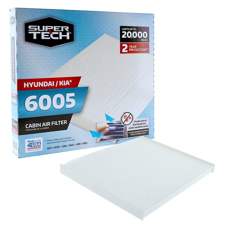 Super Tech Cabin Air Filter 6005 Replacement Filter for Hyundai