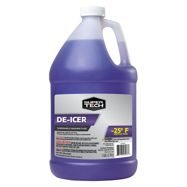 Super Tech Deicer Windshield Washer Fluid 25F with Rain Repeller, 1 Gallon